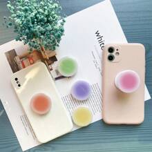 2 piezas Soporte plegable retráctil para teléfono móvil teñido, soporte de teléfono celular de resina transparente lindo, accesorio de teléfono celular expandible y plegable hecho a mano compatible con iPhone, teléfono Android, regalo para cumpleaños, familia, amigos. Agarre de teléfono empujar-jalar, accesorios de teléfono