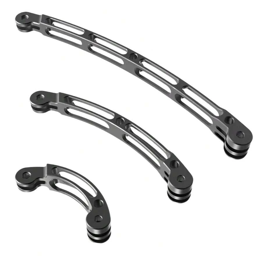 Extensión de brazo de casco de aleación de aluminio, adaptador de trípode de palo selfie curvo para cámara GoPro Hero 13 12 Insta360 YI  Action 3 - 135 mm - Ver 1