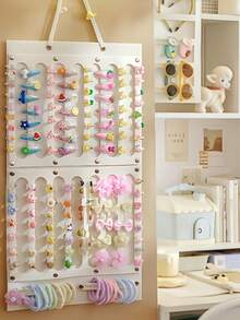 1个发饰收纳挂袋，可爱发夹收纳壁挂袋，儿童发饰收纳架，发夹展示收纳架，发带收纳展示袋，可收纳眼镜、发夹、发带、手表等多用途收纳挂袋。可折叠，易于打理，可悬挂于任何位置，节省空间。 - 彩色 - 查看 2