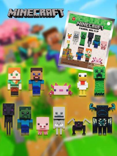 Microsoft 1PC  Officially Licensed Game Character Keychain Series Mystery Bulk Bag Clip Random One Alex Zombie And Steve Or Others Backpack Pendant Birthday And Christmas Gifts For Friends