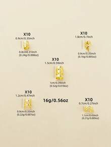 50 chiếc hạt trang trí tóc kiểu Bohemian mini, vòng cài tóc rỗng cổ điển, kẹp tóc bằng hợp kim, phụ kiện tóc, trang sức tóc cho bím tóc, kẹp tóc, trâm cài tóc. - Vàng - Xem 6