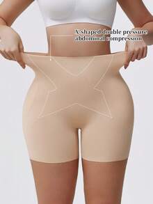 Lenjerie modelatoare pentru femei, pantaloni modelatori fără cusături pentru slăbire a taliei, colanți căptușiți pentru fese - Caisă - Vizualizare 3