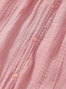 MommBaby 2pcs/Set Baby Girl Lace Floral Ruffled Collar, Flared Sleeve Romper With Button Front, And Frilled Bonnet Hat Set, Cute Vintage Inspired Outfit, Spring/Autumn