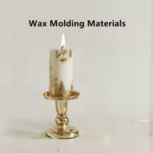 1 Stück handgefertigte goldfoliierte weiße Kerze, geruchlos & rauchfrei, künstlerisch & hochwertig, aus Sojawachs hergestellt, geeignet für Heimdekoration, Geschenke, Vatertag, Thanksgiving, Geburtstagsfeiern, kann 40 Stunden brennen, Größe und Platzierung der Goldfolie können variieren, zufällig versendet