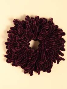 1 Stück modischer Boho-Stil Oversized burgunderroter Haargummi Haaraccessoire, Haarseil Pferdeschwanz