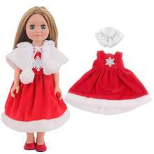 MSYO 18-Zoll American Girl Puppe Weihnachtsserie Kleiderset, inklusive Glockenärmel Weihnachtskleid, Weihnachts-Spitzenkleid, Haarclip, Schal, Puppenoutfit mit Winterweihnachtsblumen, ohne Puppe und Schuhe, tolles Geschenk zu Geburtstag, Feiertagen, Halloween für kleine Mädchen oder Freundinnen