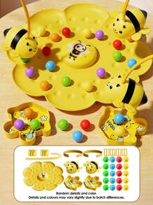 2pcs/Set Kids Magnetic Bee & Beads Interactive Toy, Parent-Child Tabletop Game, Fun Toy For Boys & Girls, Bee Catching Beads Game, Christmas & Birthday Gift - Multicolor - View 9