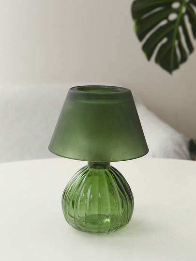 1 pièce Porte-bougie en verre vert de style de luxe européen, décoration de table à manger à la maison, accessoire de photographie de mariage, ornement artisanal en verre romantique