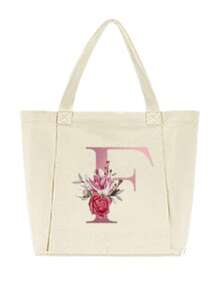 Monogram Women's Yoga Bag, Spacious Yoga Mat Storage Bag, Heat Transfer Printing Technology, Machine Washable, Portable Canvas Tote Bag, Suitable For Pilates, Travel, Office, Beach Workout And More, Can Also Be Used As A Beach Or Shopping Bag - Multicolor - View 24