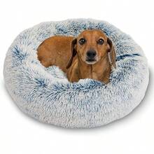 Best Friends By Sheri Original Calming Donut Dog And Cat Bed, Shag Faux Fur, Lavender, (36in X 36in) - Anxiety Relief For Pets Up To 100 Lbs - 牛仔絨毛 - 查看 4