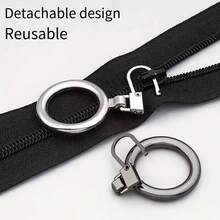 5/10pcs Multifunctional Round Gold Eyelets, No Punching Required, Semi-Automatic Pull Heads, Detachable Zipper Pulls Suitable For Bags, Jackets, Clothes, Shoes, Boots, Zipper Pendant Replacement, Premium Hardware Set - Multicolor - View 5