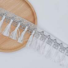 Gold & Silver Tassel Trim Ribbon, Decorative Accessory For Curtain, Clothing, Bags - Multicolor - View 18