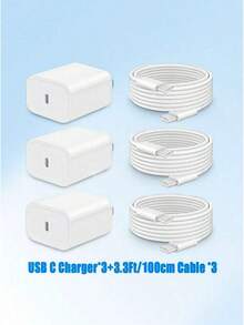 1-3 طقم شحن سريع متوافق مع آيفون 16/15 - شاحن USB C ، كتلة شحن حائطية USB C 30 واط ، مع كابل نقل بيانات USB C إلى النوع C بطول 3.3 قدم/100 سم ، متوافق مع آيفون 16/16 برو/16 بلس/16 برو ماكس/15/15 برو/15 بلس/15 برو ماكس ، متوافق مع برو2/ماكس/4 ، متوافق مع iPad برو/ميني6/الهواء4 شاحن هاتف