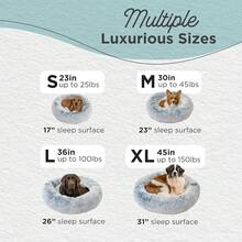 Best Friends By Sheri Original Calming Donut Dog And Cat Bed, Shag Faux Fur, Lavender, (36in X 36in) - Anxiety Relief For Pets Up To 100 Lbs - 牛仔絨毛 - 查看 7