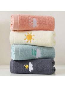 1pc Kids Face Towel, Baby Washcloth, Bath Towel, Bathroom Hand Towel, Multi-Color Fingertip Towel For Kids Hand Washing, Face Washing, Shower