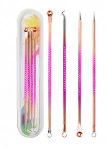 4Pcs Blackhead Acne Remover Acne Blackhead Removal Needle Facial Skin Pores Cleaning Set Tools,Blackhead Remover,Beauty,Skin Care Products,Spa,Self Care,Skin Care Tools,Face Care,Esthetician Supplies,Skin,Face Wash,Facial