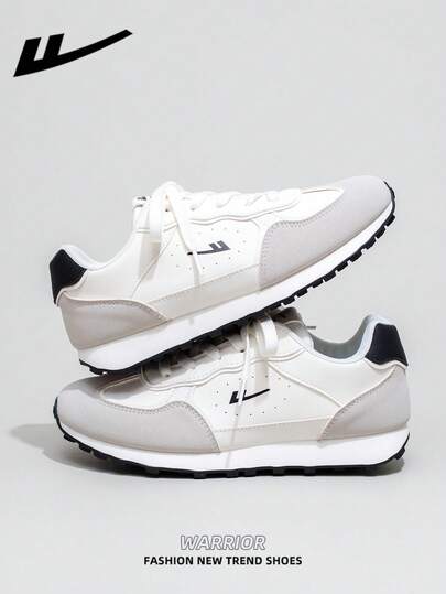  1 双 WARRIOR 女式厚底系带软底休闲鞋，低帮户外平底鞋，圆头低跟防滑纯色优雅软底登山鞋，适合学生，毕业照，平底鞋，低帮皮面运动滑板鞋