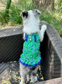 New Pet Dog Bow Tie Dress Floral Vest - Cute Festival Outfit For Maltese Teddy Small Dogs, Party Costume Gift