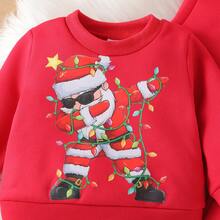 Conjunto de ropa de fiesta de Navidad con camisa de manga larga y pantalones para bebé niño/niña