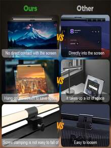 1pc Smart Screen Lamp, Dimmable LED Screen Light Bar, 3-Color Adjustable LED Laptop Screen Lamp, Home/Office Screen Monitor Light Bar - Three Colors Of Light - View 6