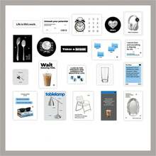 40 miếng/gói hình dán bắt mắt, họa tiết cây cối tối giản, thích hợp để trang trí nhật ký học sinh, làm sổ lưu niệm tự làm, dán kín - Nhiều màu - Xem 15