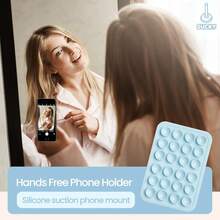 Silicone Suction Phone Case Adhesive Octo Cup Buddy Mount - Anti-Slip Holder, Hands-Free Phone Accessory For  And Android - Sticky Grip For Selfies, Videos - Baby Blue,10964257 - 藍色 - 查看 7