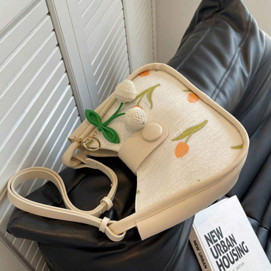 Women Fashion Backpacks - 白色無掛件 - 查看 1