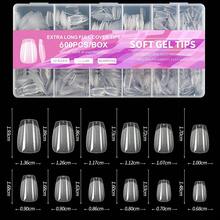 600 puntas de uñas de gel suave almendra, uñas cortas almendradas, 12 tamaños, uñas postizas acrílicas de cobertura total semimate, extensión de uñas postizas transparentes para principiantes y profesionales, salón de uñas casero, uñas postizas cortas almendradas, 600 puntas de uñas de gel acrílico preformadas para extensión de uñas de cobertura total, salón de uñas casero, 12 tamaños de puntas de gel. - Forma de ataúd - Ver 7