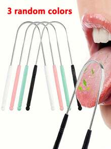 3/1 pieza, Rascador de lengua en forma de U para adultos, 1 rascador de lengua de acero inoxidable para reducir el mal aliento, productos de higiene masculina y femenina, herramientas de cuidado oral, sala de estar, familia, dormitorio, baño, suministros para el hogar, suministros de viaje, bodas, colas, cumpleaños, regalos para hombres, padres, amigos, Año Nuevo, accesorios, regalos divertidos (juego de varios piezas con colores aleatorios)