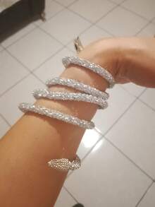 1 件哥特式夸张神秘蛇项链，可作为手链佩戴，适合时尚派对、节日、万圣节和日常佩戴 - 銀色 - 查看 4