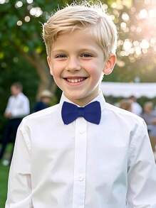 Children's Fashionable Knitted Double-Layer Bow Tie, Boys Girls Flower Girl Formal Wear British Style Baby Bow Tie, Suitable For 3-16 Years Old Kids To Wear For Performance, Wedding, Party, Daily