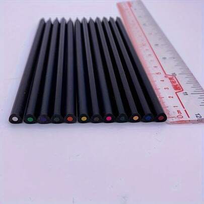 12pcs/Set Cute Colored Pencils, HB Hardness, Over 2mm Thick Lead, Dust-Free, Multi-Color, School Quality Wooden Pencils