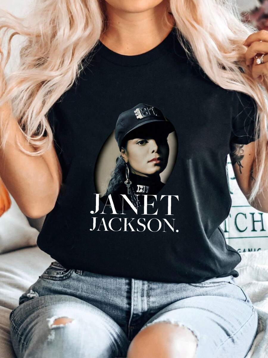 180g Pure Cotton Hot  Rhythm Nation Men All Size T Shirt 1N394 Graphic Top For Everyday Wear Men Breathable For Women Versatile Fashion Soft Slightly Print Round Neck Short Sleeve Stylish Streetwear Summer Casual Comfortable Designer Clothes Unisex Stretched