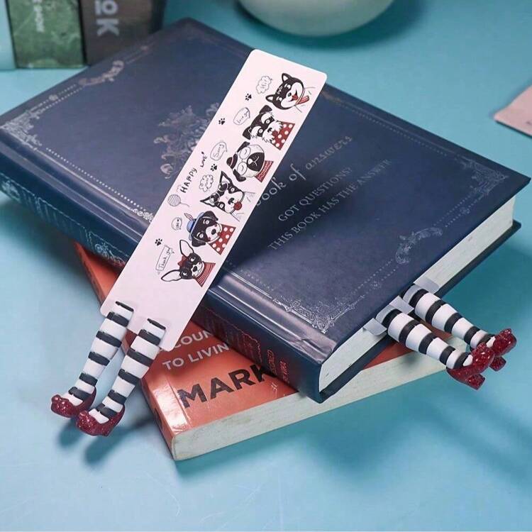 1pc Creative Witch Bookmark, 3D Red High Heel Shoe Bookmark, Funny Back To School Student Gift - Multicolor - View 7