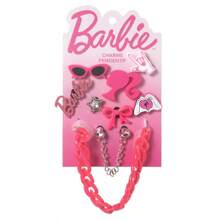 1pc MINISO Barbie Series Eyelet Accessories, Showcasing The Exquisite Charm Of Barbie Dolls, Available In Various Sizes And Shapes Such As Bows And Hearts, Suitable For Clothing Modification, Bag Decoration, And More - Pink - View 8