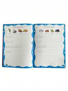 Caderno de prática de caligrafia com alfabeto e números em inglês A4, livro de exercícios educativos para aprendizagem precoce apagável