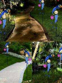 Solar Parrot Garden Lawn Lights, Outdoor Decorative Small Statue Stakes Suitable For Courtyards, Lawns, Gardens, And Pathways.