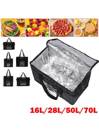 Bolsa térmica aislada para almacenar bebidas, bolsa refrigerada grande para alimentos fríos, caja de almuerzo, bolsa de picnic con cremallera y forro de papel de aluminio