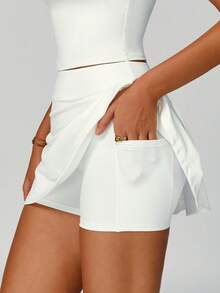 MASKERT Váy tennis "Váy thể thao nữ, váy tennis, váy golf, váy thể thao ngoài trời, váy thể thao chống chói, thoải mái và thân thiện với da, màu trắng mùa hè" - trắng - Xem 7