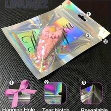 50/5 túi nhôm dán kín bằng nhựa màu sắc dễ thương, túi hologram, túi bán lẻ trang sức tái sử dụng, phù hợp để bảo quản thực phẩm, trang sức, kinh doanh nhỏ, đóng gói quà tặng, Giáng sinh, túi quà tặng hologram laser nhỏ, với thiết kế tự dán kín hologram laser, phù hợp cho trang sức, túi đóng gói quà tặng và túi mẫu có cửa sổ phía trước, túi tự dán kín, túi quà tặng ngày lễ, phù hợp cho Giáng sinh, Halloween, Lễ Tạ ơn, Ngày lễ Tình nhân, Đám cưới - màu sắc - Xem 8