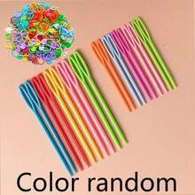 12/14/38 件混色钩针编织纱线套装，包括 3.5 毫米钩针和 5 个针迹标记和 6 个挂毯针，适用于 DIY 工艺品、缝纫、编织和钩编，100% 腈纶（随机颜色，随机包装） - 彩色 - 查看 7