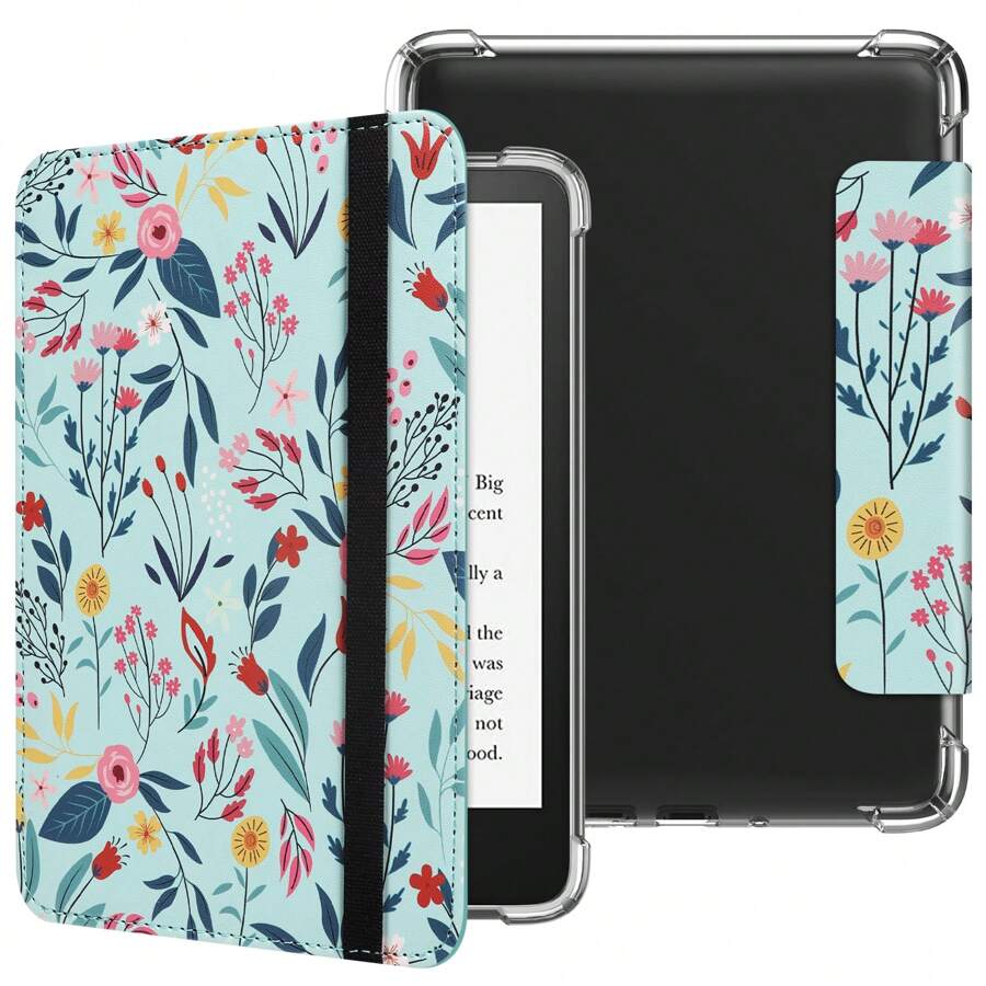 Capa Compatível com Kindle 6" 2022/2024/Kindle Paperwhite 6.8" 2021/Kindle Paperwhite 7" 2024 Lançado, Couro PU Premium + Capa Traseira de TPU Macio Transparente com Função Dormir/Despertar Automática para Kindle 2024/2022 11ª Geração.