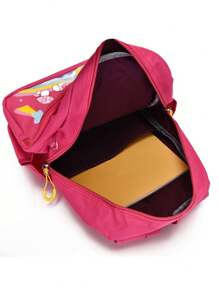 New Fashion Cartoon Backpack With Small Pouch - Hot Pink - View 9