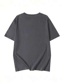 200g Cotton T Shirt Women's New Summer Short Sleeve Cotton Girl Pattern Printed Short Sleeve Round Neck Women's Round Neck Top For Couple - Xám đậm - Xem 3
