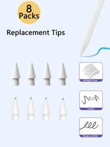 3/6/9 PCS Replacement Tips Compatible With Apple Pencil 1st/2nd Gen, Pencil Nibs Compatible With Ipad Pro Pencil 2/1 Gen,IPad Pro Pencil Sets Best Gifts For Christmas, Family, Friends, Birthday, Holiday Pen Accessories