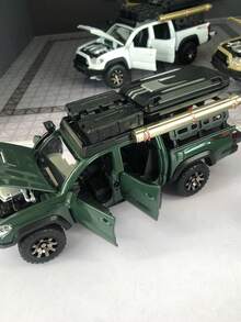 1 件 18 厘米长 x 7 厘米宽 x 6 厘米高，377 克锌合金压铸越野车模型玩具车，外观逼真，内饰精致，车门和引擎盖可打开，轮胎可滚动，零件可拆卸，音效和灯光，适合儿童男孩生日节日礼物，玩具车收藏 - 彩色 - 查看 5