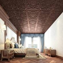 Art3dwallpanels 12 Pack Drop Ceiling Tiles, 24 X 24 Inch High Grade PVC 3D Wall Panels Vintage Flower Pattern For Interior Wall Decor, Fire Rated, Waterproof, Antique Copper