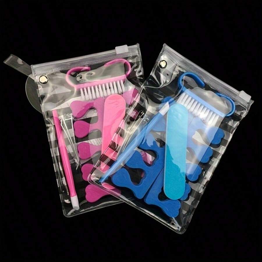 6 Stücke Maniküre-Werkzeug-Set: Nagelfeile, Fingerspreizer, Nagelhautschere, Nagelknipser, Formung & Polieren