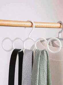 1/5pcs White Circle Loop Scarf Hanger, Plastic Multi-Scarf Organizer For Closet, Durable Accessory Storage Holder, Space Saving Hanger For Belts, Ties And Scarves, Ideal For Organizing Your Closet And Accessories,Suitable For Laundry,Clothes Drying Rack,Wasing Line,Room Decor,Dorm Room Essentials College,Closet Organization And Storage,Home Decor,Home Essentials,Room Decorations