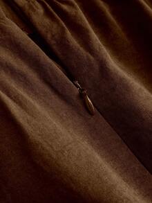 1 件优雅休闲涤纶纯色衬衫，适合约会、日常穿着、办公室、拍照、春夏季 - 咖啡棕 - 查看 5